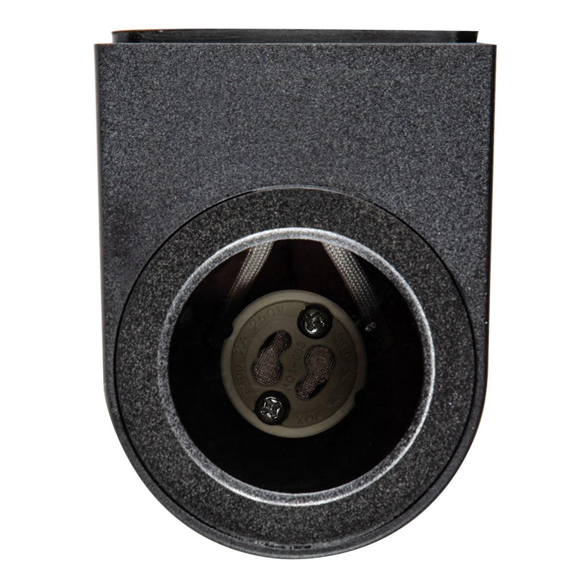 фото уличный настенный светильник uniel uul-p52a 2х6w/gu10 ip65 black ul-00010511 | 220svet.ru