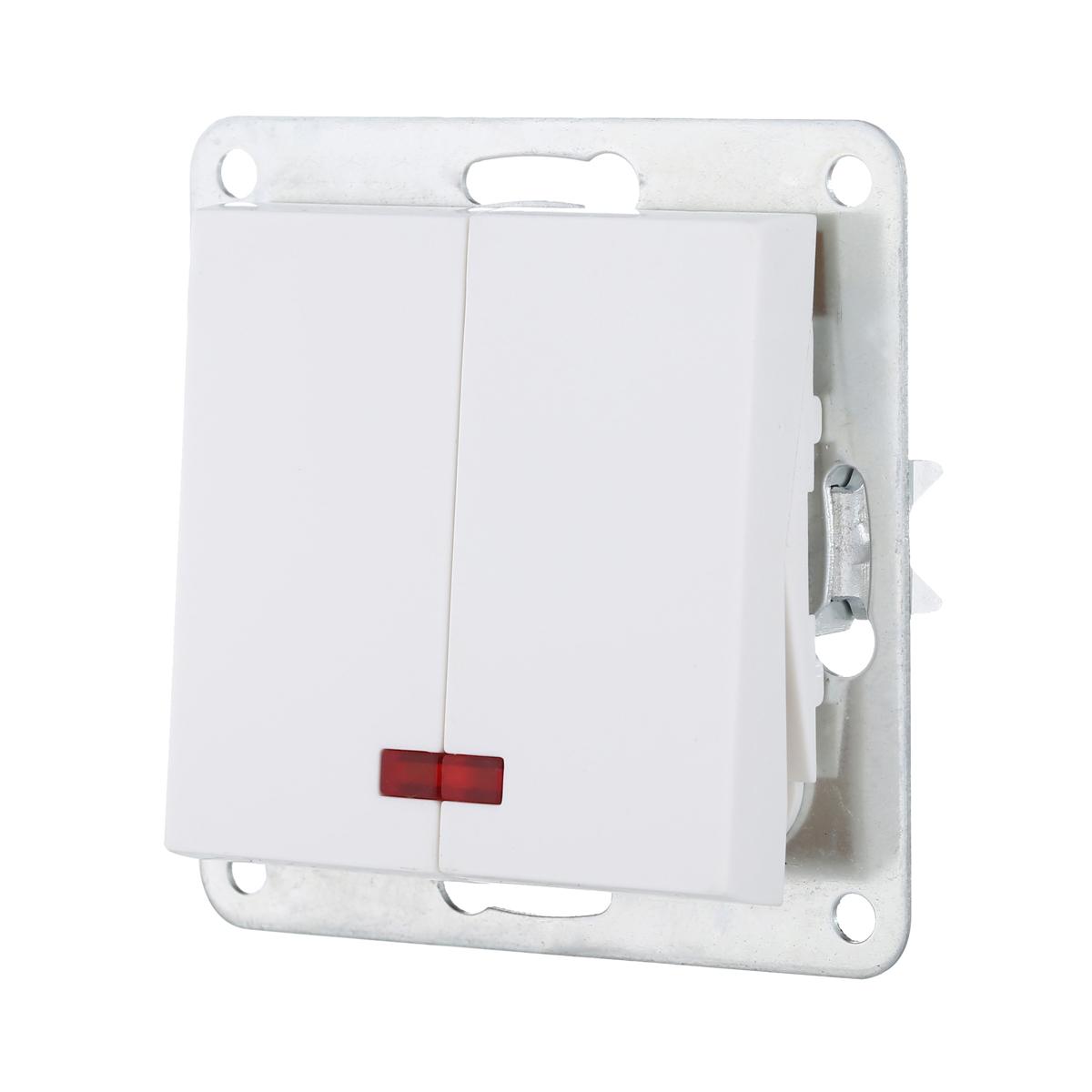 фото выключатель lk studio 2-кл., с индикаторами (схема 5l) 16 a, 250 b (белый) lk80 841204-1 | 220svet.ru