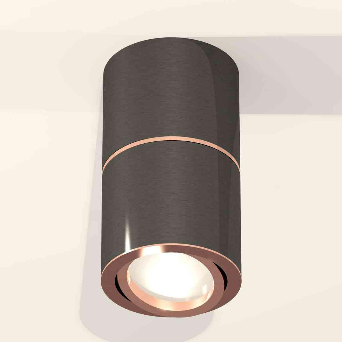 фото комплект накладного светильника ambrella light techno spot xs7403100 dch/ppg черный хром/золото розовое полированное (c7403, a2073, c7403, n7005) | 220svet.ru