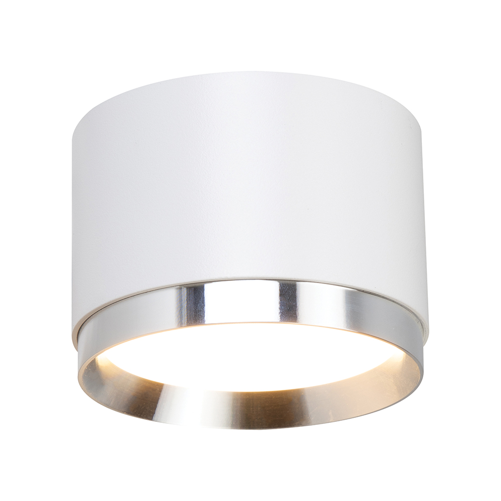 фото светильник потолочный feron barrel duet hl459  12w, 230v,gx53, белый + хром ip20 | 220svet.ru