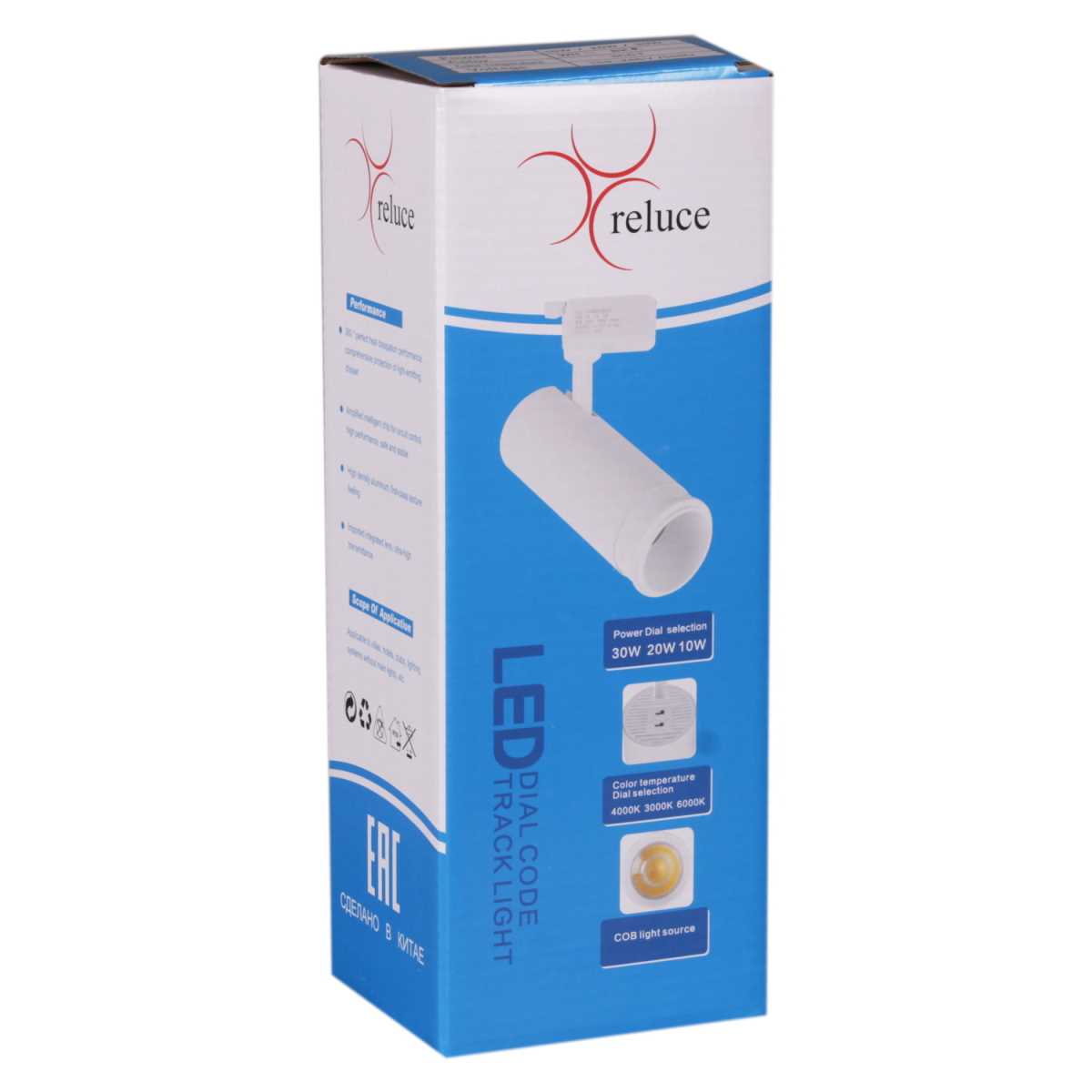 фото светильник трековый reluce 06650-9.3-led10/20/30w cct wt | 220svet.ru