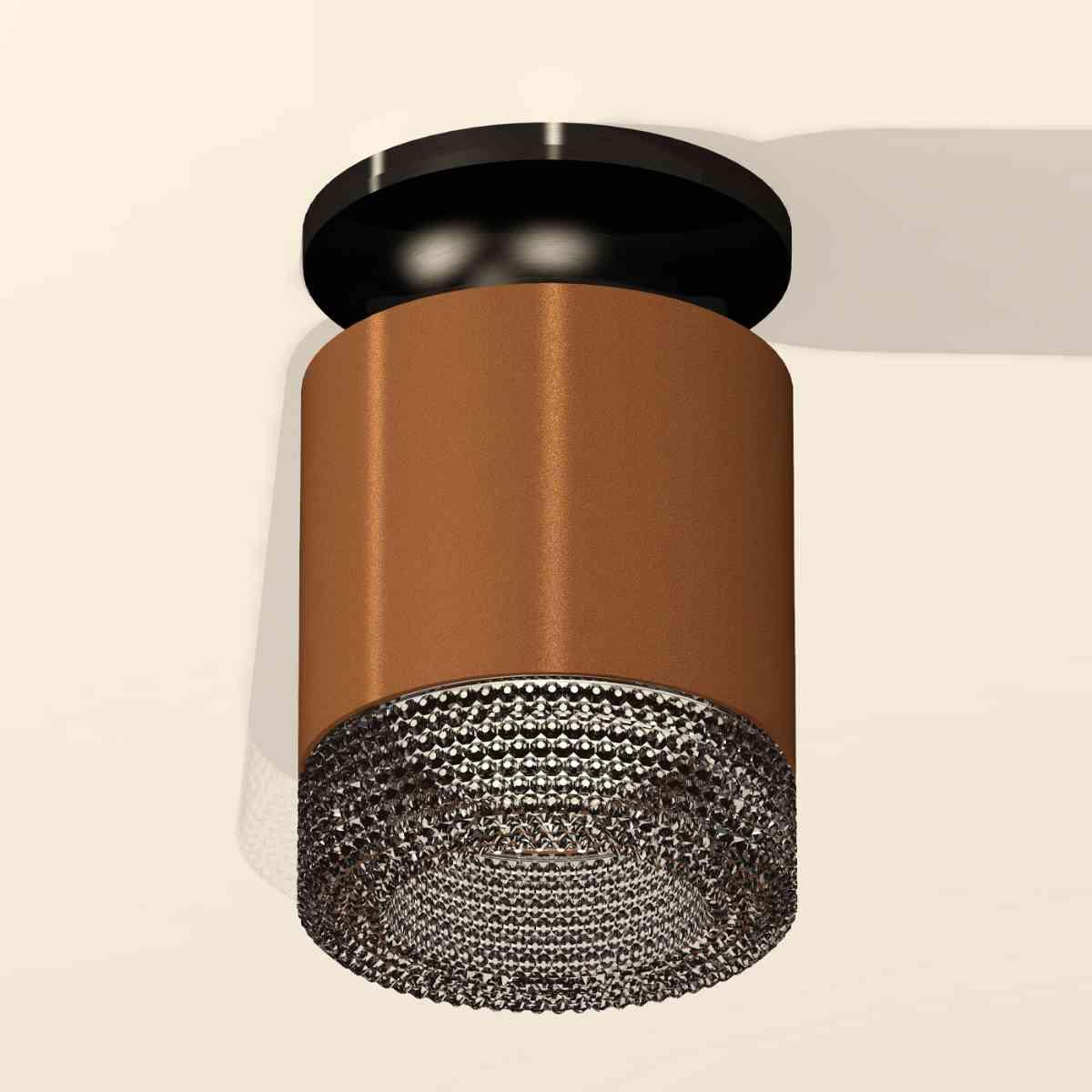 фото комплект накладного светильника ambrella light techno spot xs7404102 scf/bk кофе песок/тонированный (n7926, c7404, n7192) | 220svet.ru