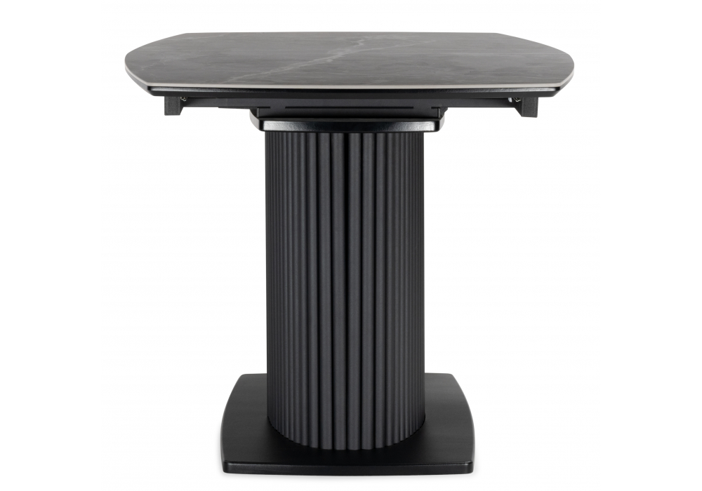 фото керамический стол раскладной woodville фестер 140(180)х80 larka grey / черный 625973 | 220svet.ru