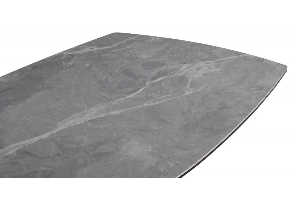 фото керамический стол раскладной woodville фестер 160(205)х90 larka grey / черный 625981 | 220svet.ru