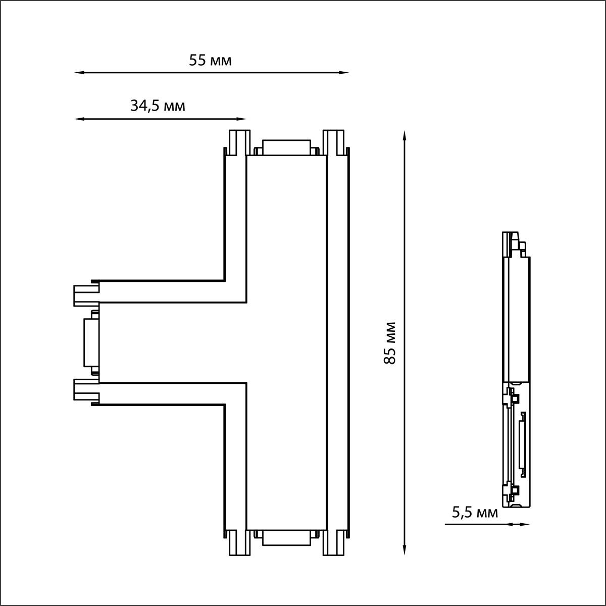 фото соединитель t-образный с токопроводом novotech shino smal 135209 | 220svet.ru