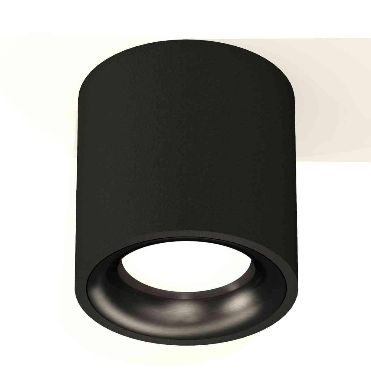 фото комплект накладного светильника ambrella light techno spot xs7532021 sbk/pbk черный песок/черный полированный (c7532, n7011) | 220svet.ru