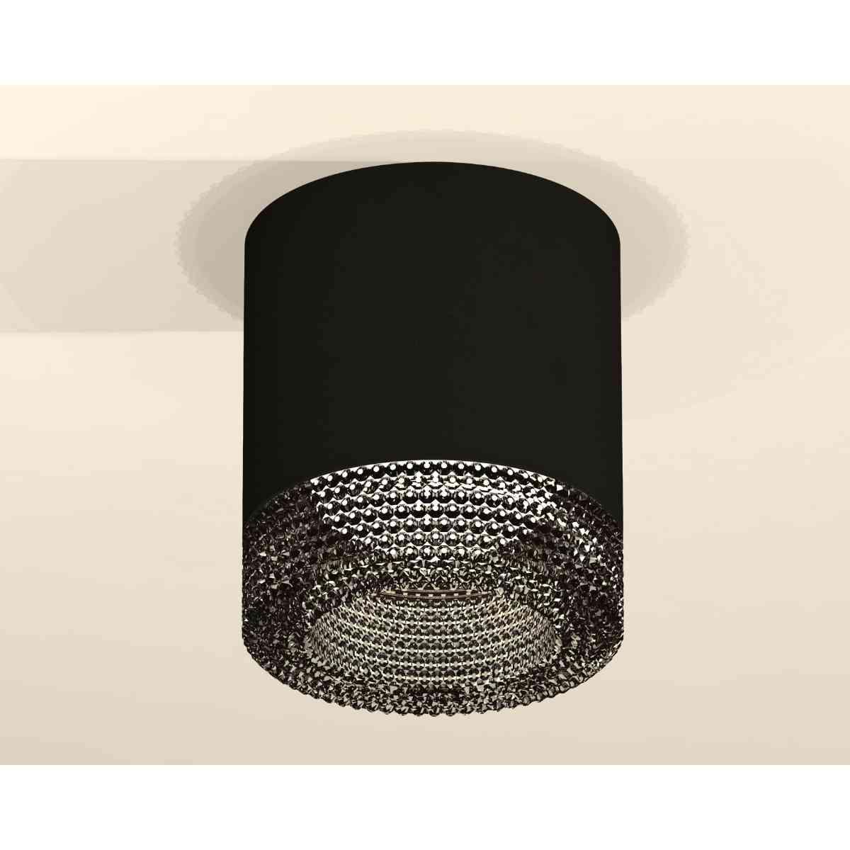 фото комплект накладного светильника ambrella light techno spot xs7402011 sbk/bk черный песок/тонированный (c7402, n7192) | 220svet.ru
