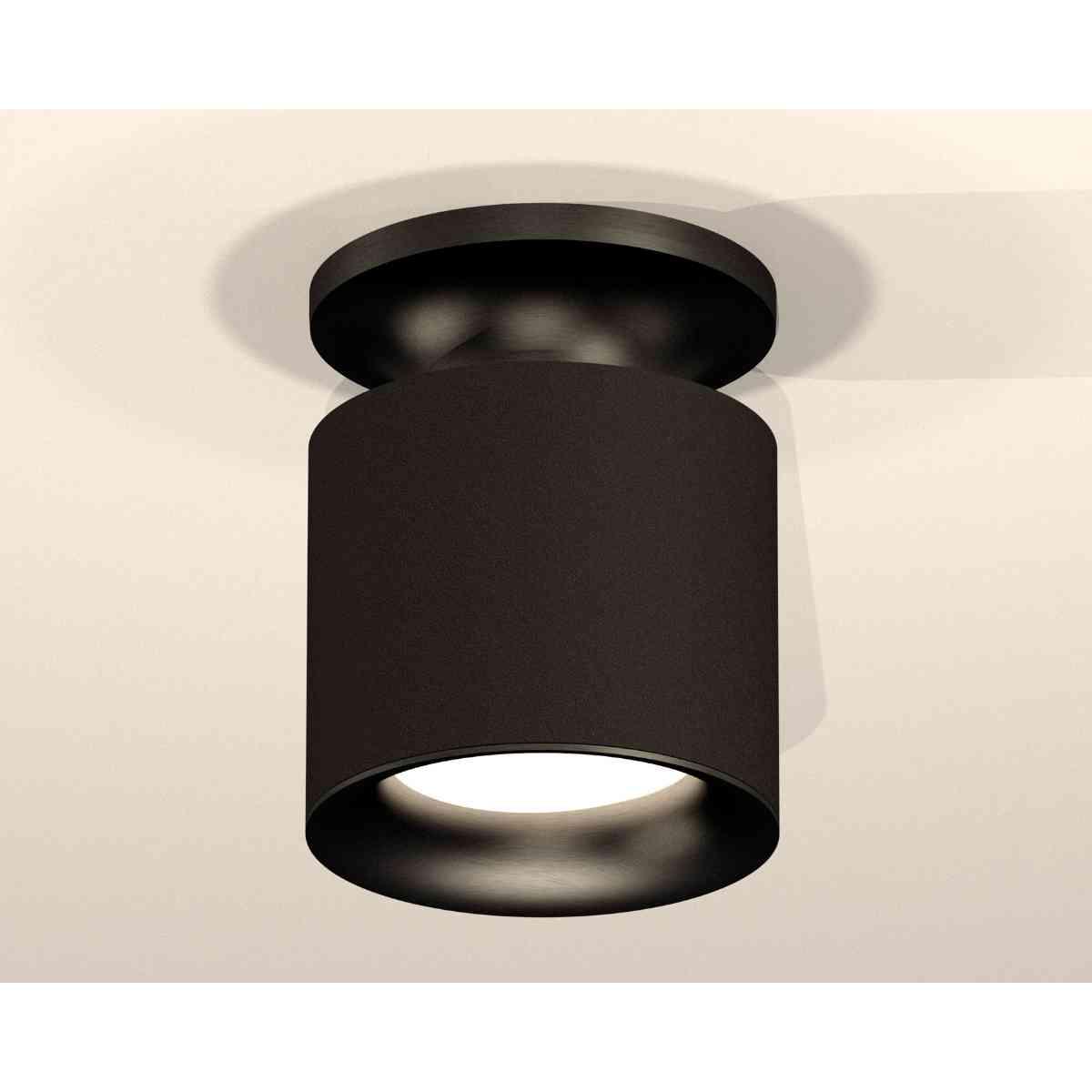 фото комплект накладного светильника ambrella light techno spot xs7402061 sbk/pbk черный песок/черный полированный (n7926, c7402, n7011) | 220svet.ru