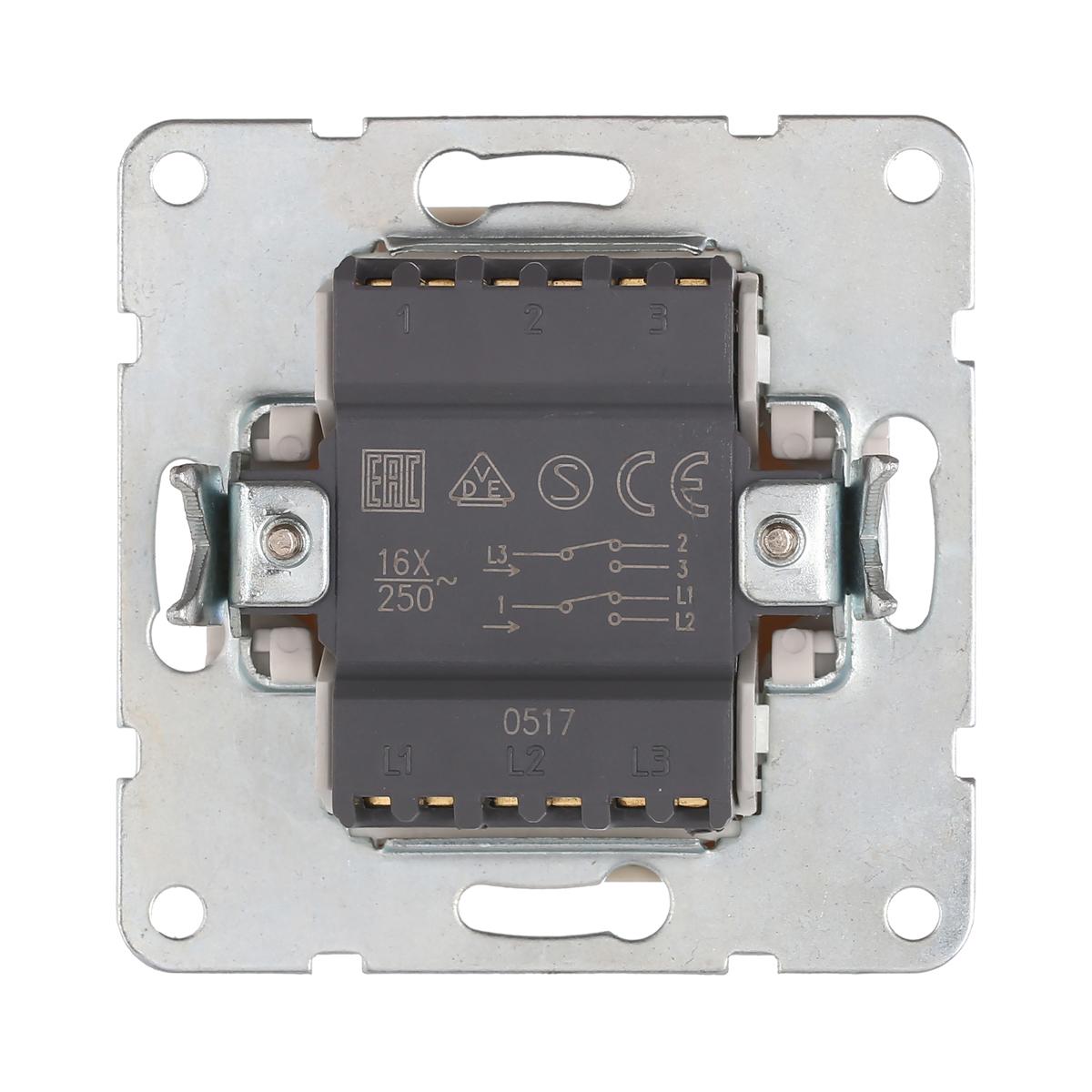 фото переключатель lk studio 2-кл., с двух мест (схема 6+6) 16 a, 250 b (черный бархат) lk60 861308-1 | 220svet.ru