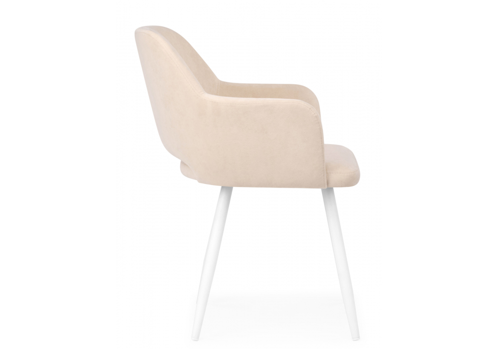 фото стул на металлокаркасе поворотный woodville эолин 360 бежевый (glory 03) / белый 631717 | 220svet.ru