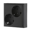 Миниатюра фото розетка lk studio двойная с з/к, со шторками (черный бархат) lk60 863508-1 | 220svet.ru