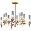 Миниатюра фото потолочная люстра на штанге illumico il5177-6+6pls-29 brass tubo | 220svet.ru