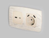 Миниатюра фото лицевая панель для розетки со шторками 2usb a+a ambrella volt quant omega op3090 | 220svet.ru
