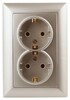 Миниатюра фото розетка двойная эра intro solo schuko 2x2p+e 16a 250v шампань 4-205-04 б0043336 | 220svet.ru