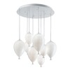 Миниатюра фото подвесная люстра ideal lux clown sp8 bianco | 220svet.ru