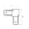 Миниатюра фото коннектор трековый однофазный l-образный черный lightstar barra 502127 | 220svet.ru