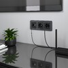 Миниатюра фото розетка тв+ethernet rj-45 6 черный матовый werkel w1181308 | 220svet.ru