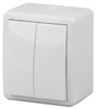 Миниатюра фото выключатель двухклавишный эра 10ax 250v ip54 11-1404-01 б0020675 | 220svet.ru