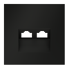 Миниатюра фото накладка для розетки компьютерной двойной rj45+rj45 кат.6 voltum s70 vls001408 (черный матовый) | 220svet.ru
