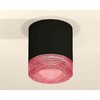 Миниатюра фото комплект накладного светильника ambrella light techno spot xs7402012 sbk/pi черный песок/розовый (c7402, n7193) | 220svet.ru