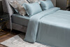 Миниатюра фото простыня на резинке тенсель бирюзовая 180*200*30 garda decor 144hf-70607 | 220svet.ru