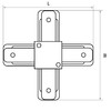 Миниатюра фото коннектор трековый однофазный x-образный белый lightstar barra 502146 | 220svet.ru