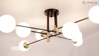 Миниатюра фото потолочная люстра crystal lux fidel pl4 black | 220svet.ru